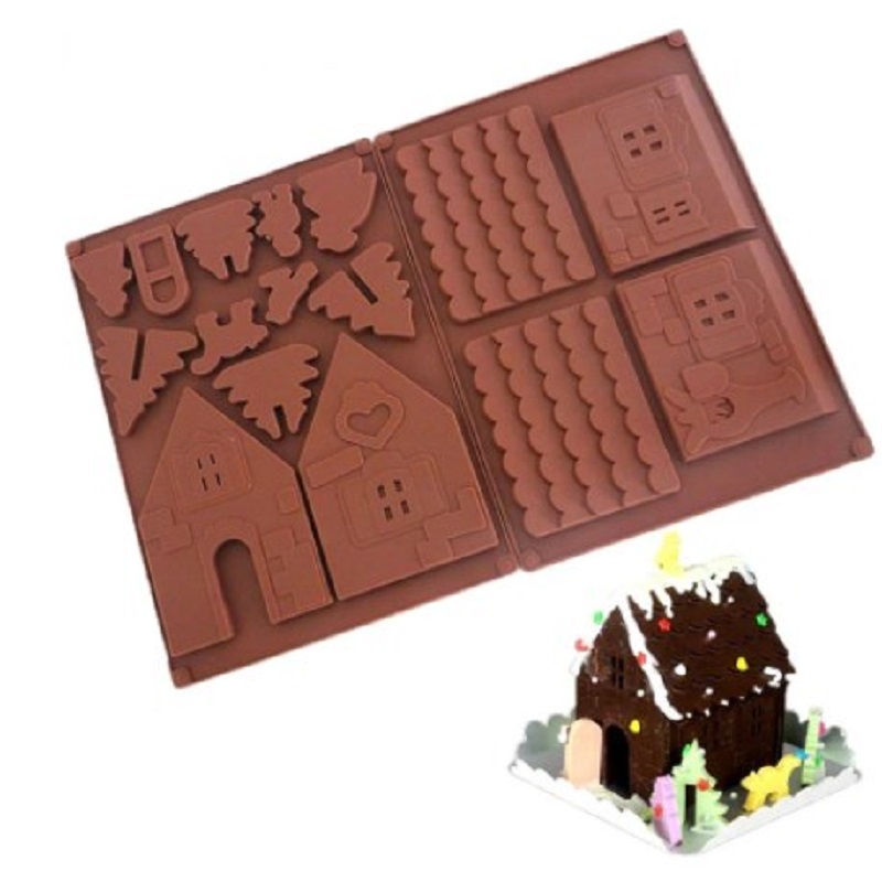 Home Fragrance Gingerbread - Cetakan coklat Rumah Natal 3D, cetakan