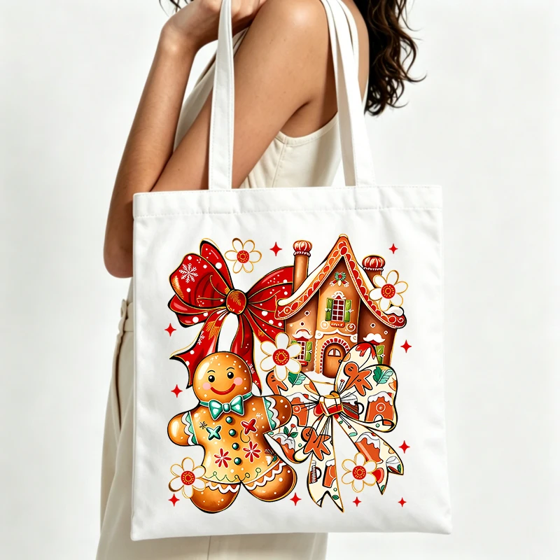 Home Fragrance Gingerbread - Tas jinjing kanvas bergambar rumah dan