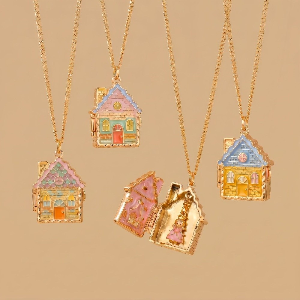 Home Fragrance Gingerbread - Kalung Rumah Kue Jahe Warna-warni, Liontin
