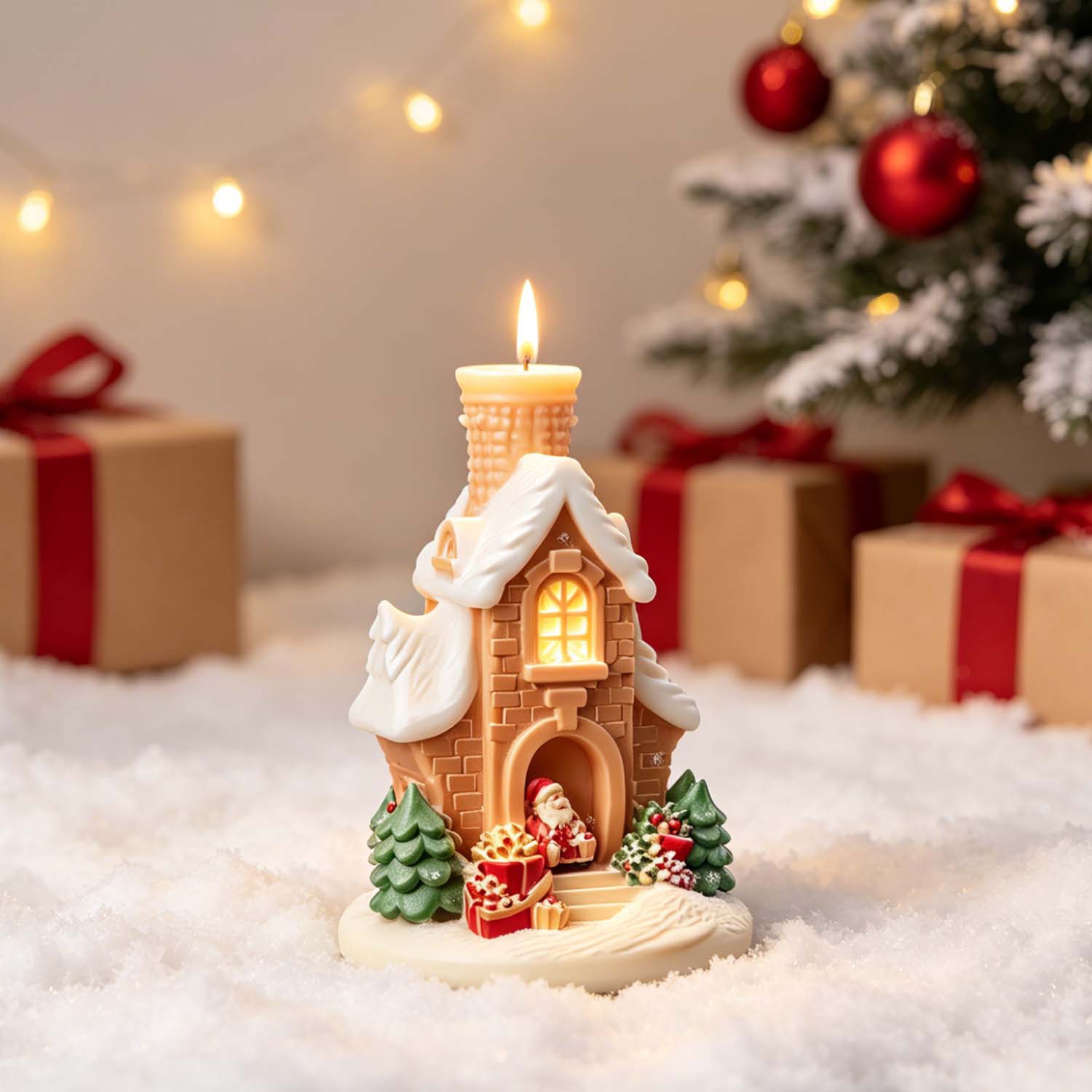 Home Fragrance Gingerbread - Cetakan Lilin Silikon Rumah Salju Natal
