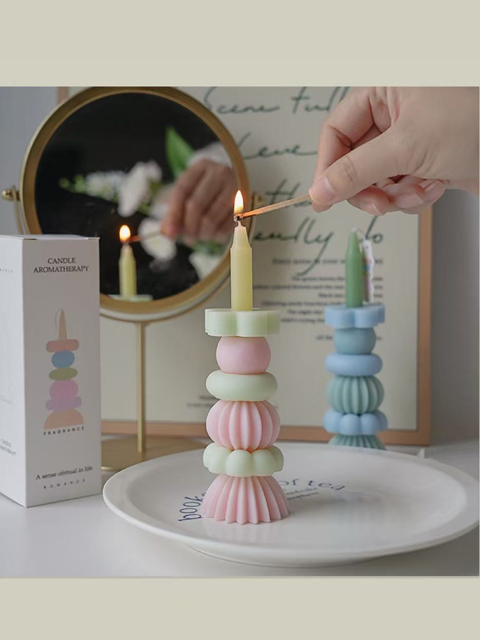 Lilin Aroma Berlapis Geometris - Home Fragrance Candles ulasan dan harga