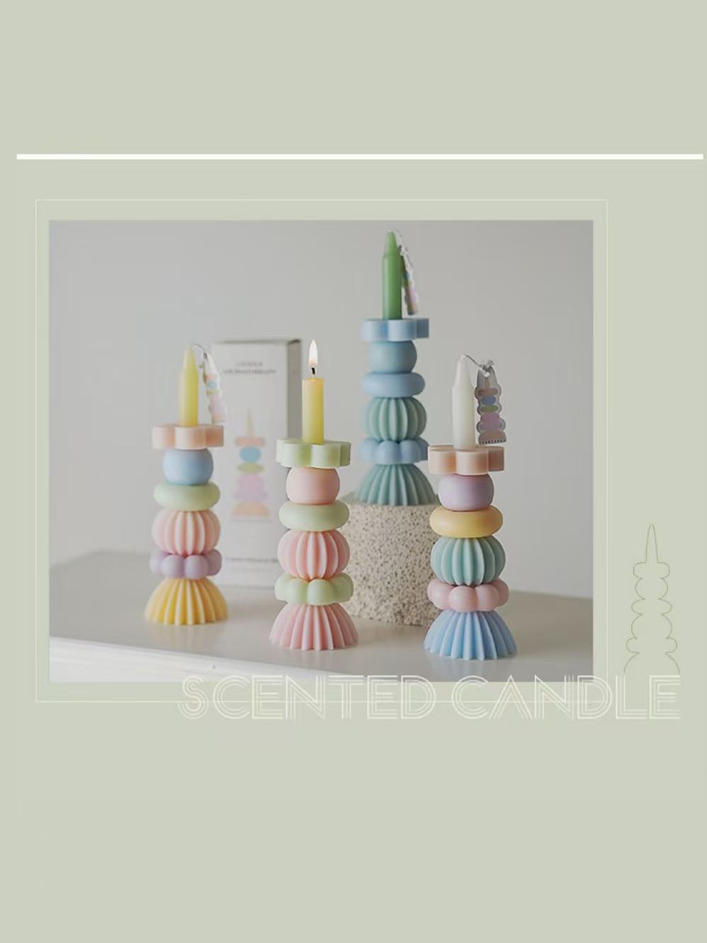 Lilin Aroma Berlapis Geometris - Home Fragrance Candles ulasan dan harga